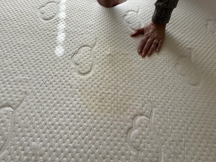 An image illustrating a urine stain on a mattress.