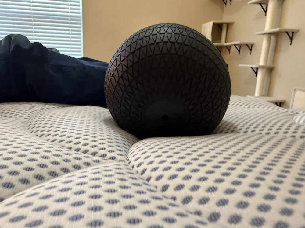 Motion isolation ball test on the DreamCloud Premier Hybrid mattress during comparison testing