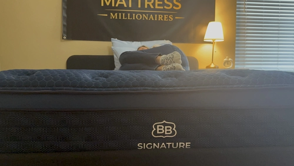 Side sleeping test on Brooklyn Bedding Signature Hybrid