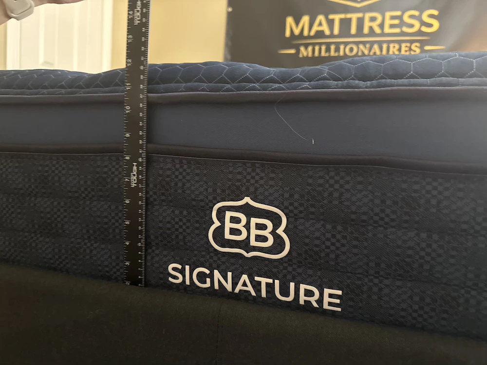 Measuring 12-inch profile of Brooklyn Bedding Signature Hybrid