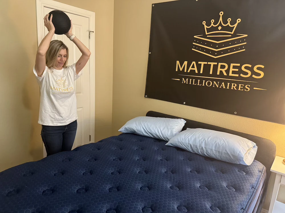 Ball drop test on Brooklyn Bedding Signature Hybrid mattress