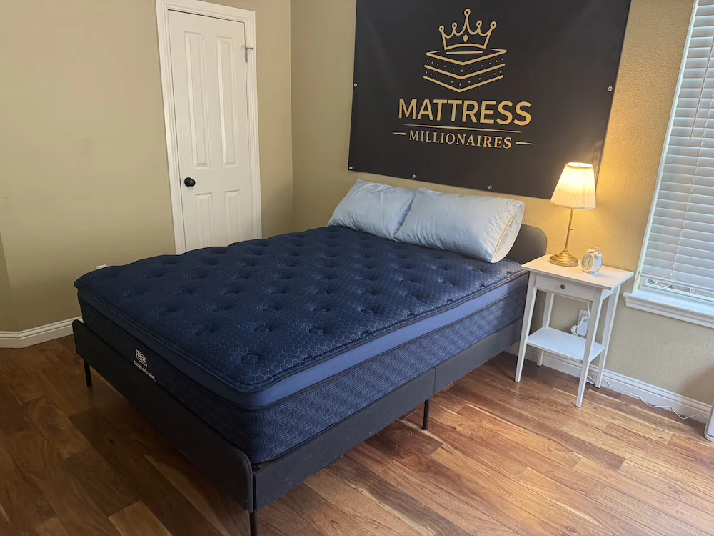 Brooklyn Bedding Signature Hybrid mattress in bedroom during real-world testing