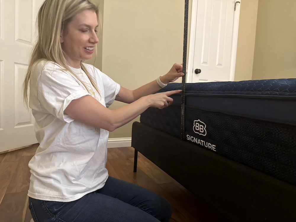 Measuring the Brooklyn Bedding Signature Hybrid mattress height