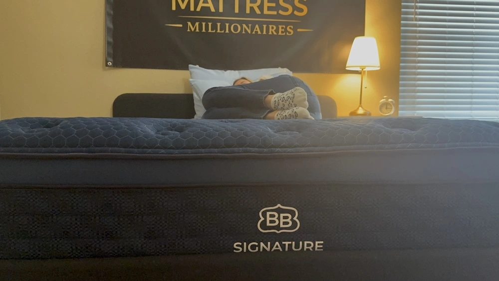 Side sleeper testing Brooklyn Bedding Signature Hybrid