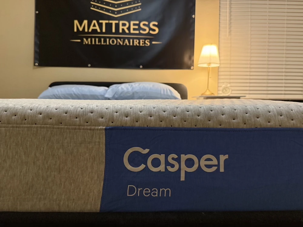 Casper Dream mattress set up in bedroom during Mattress Millionaires review testing