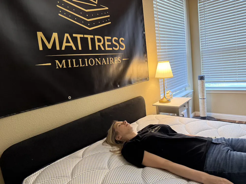 Testing DreamCloud Premier support in a back-sleeping position