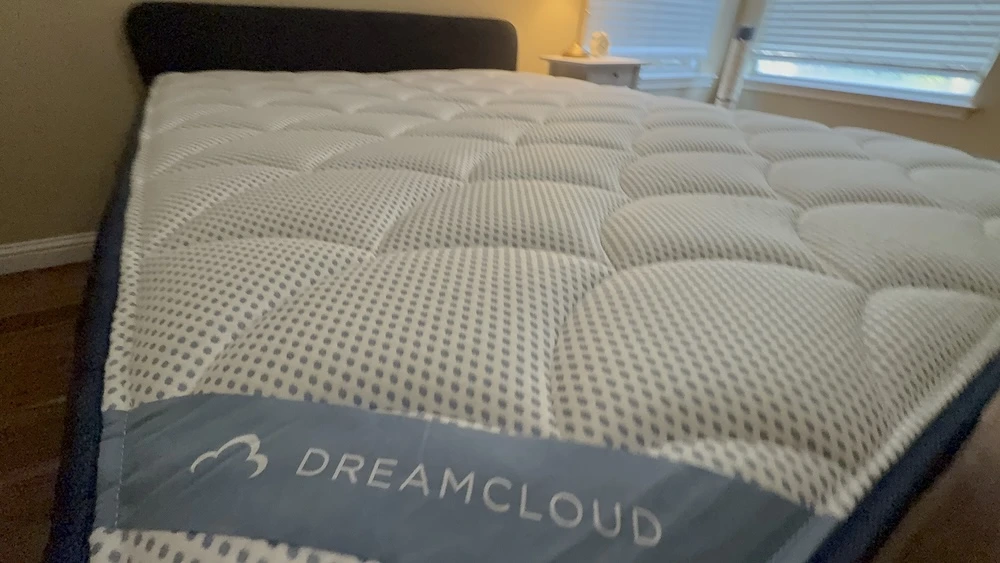 DreamCloud Premier Hybrid mattress with quilted Euro top during testing