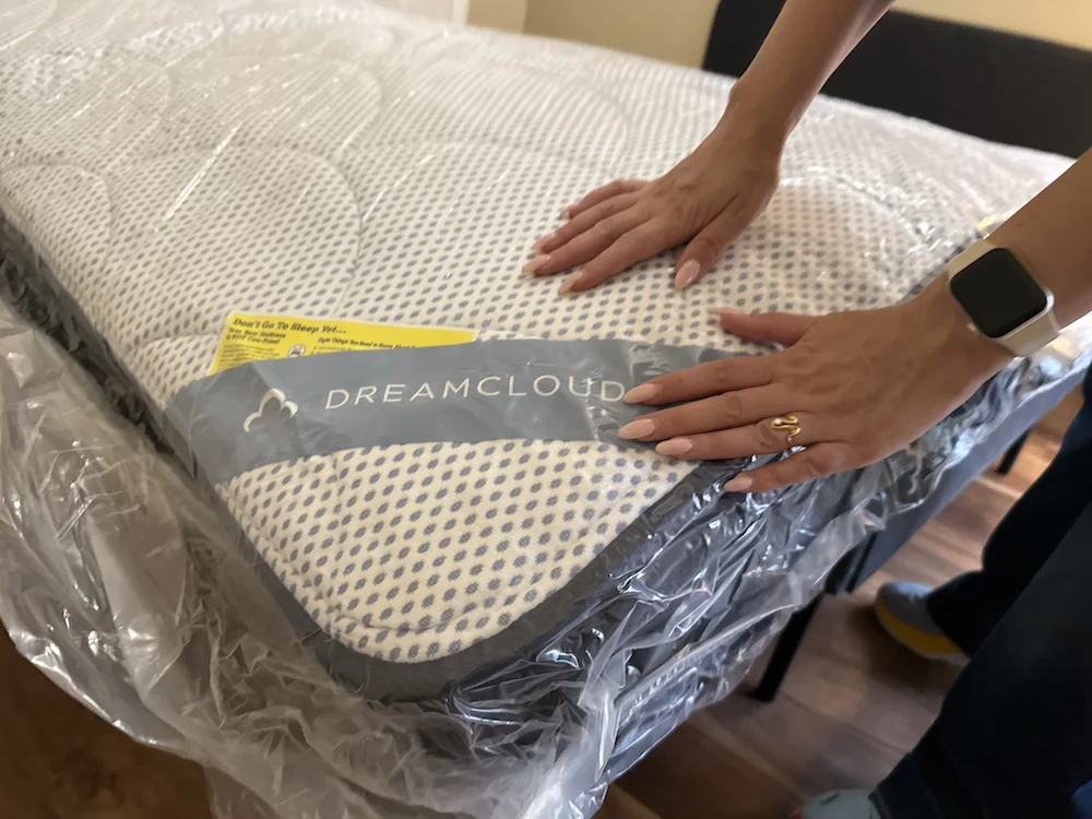 Unboxing the DreamCloud Premier Hybrid mattress