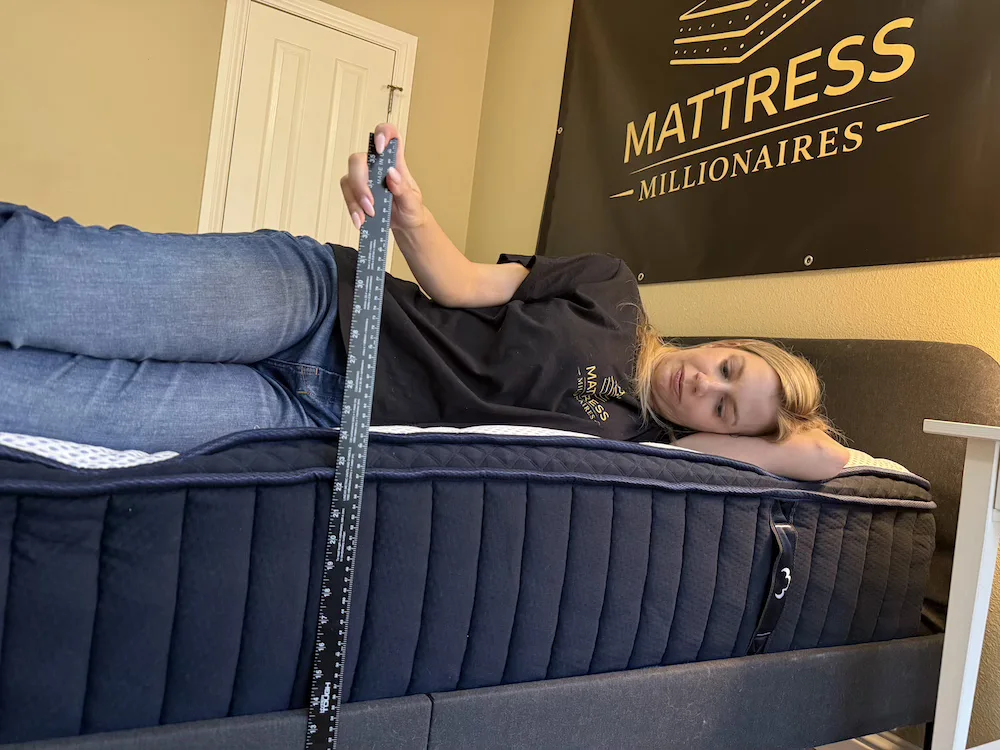 DreamCloud Premier mattress height measurement showing 13 inches