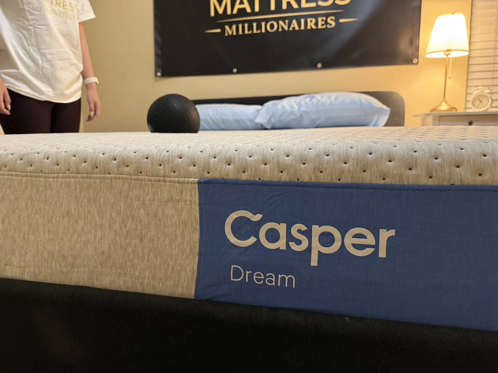Weighted ball on the Casper Dream mattress during motion isolation testing