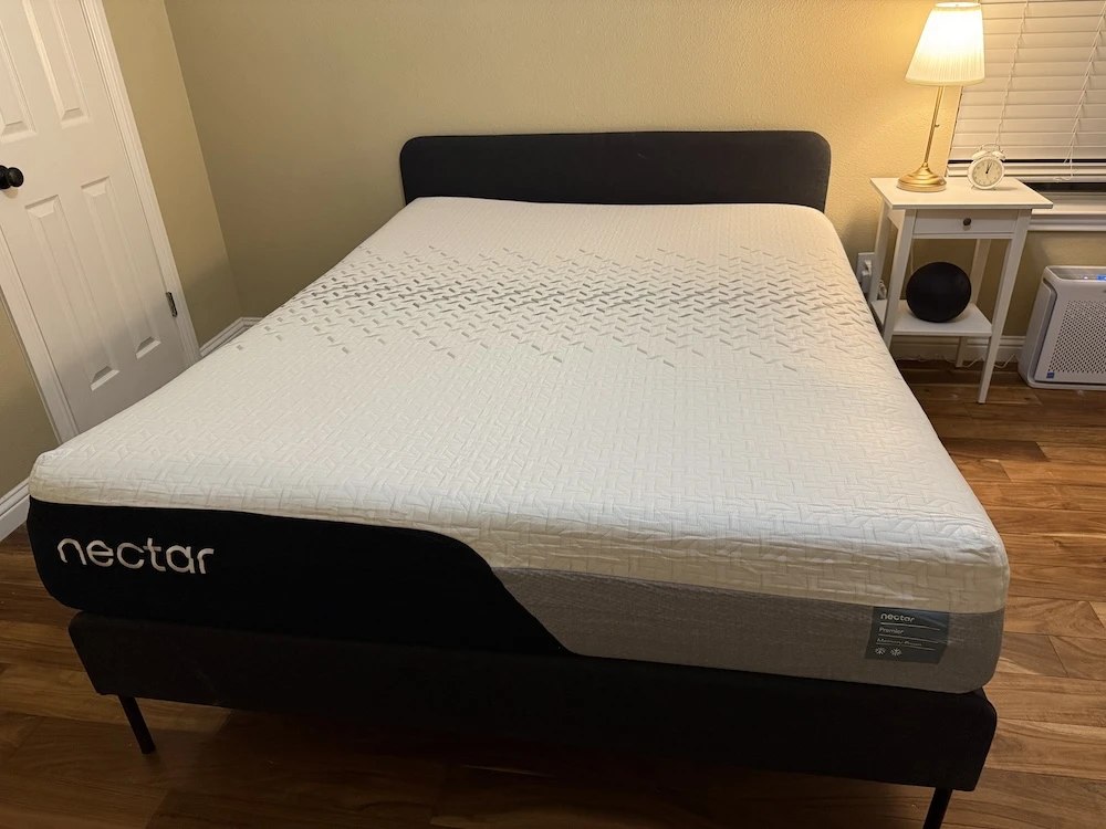 Top view of Nectar Premier mattress showing quilted cover