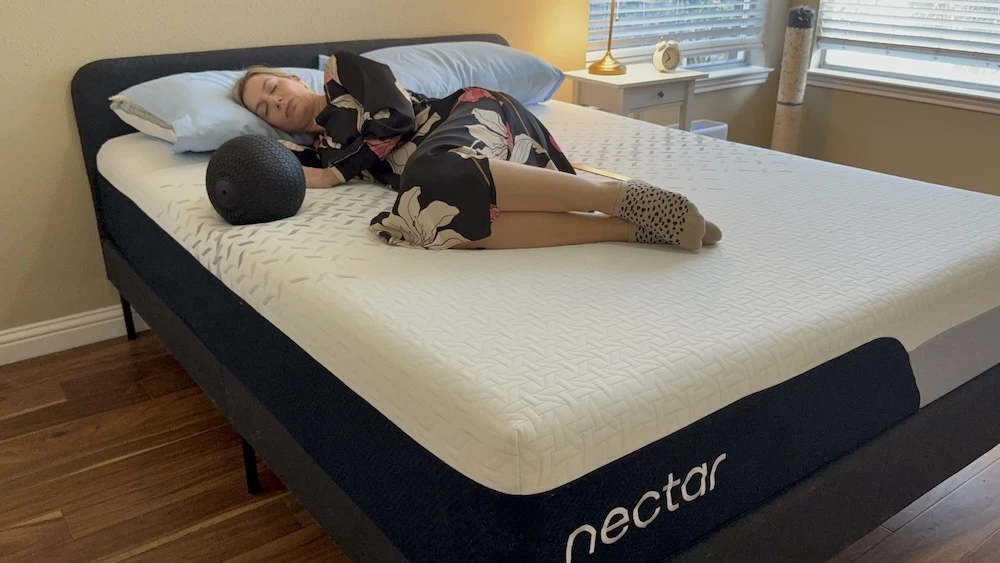 Side sleeper testing the Nectar Premier memory foam mattress