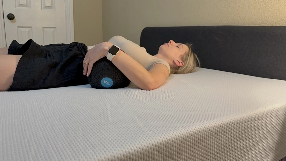Testing lumbar pressure relief on Purple Plus mattress