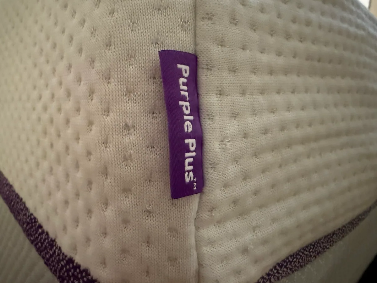 A picture of the tag on a Purple mattress