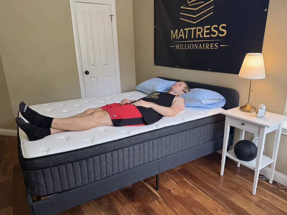 Back-sleep testing on the Titan Plus Luxe mattress