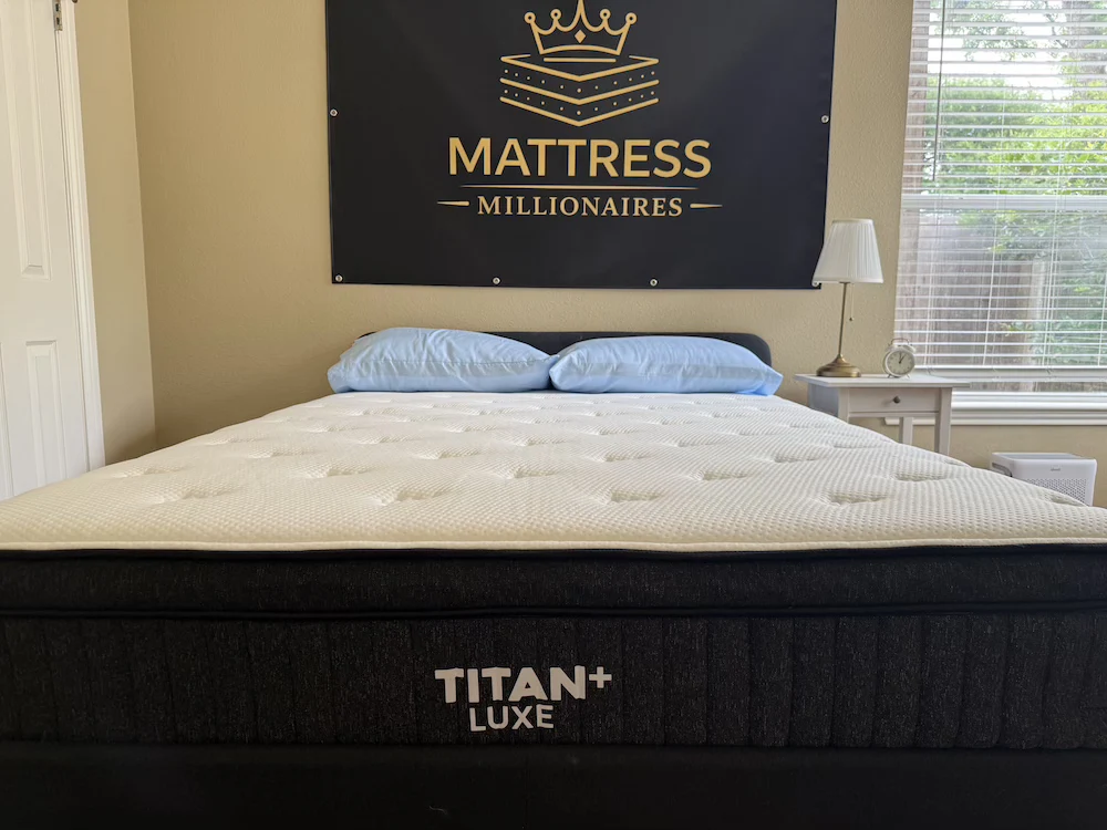 Titan Plus Luxe mattress in the Mattress Millionaires testing room