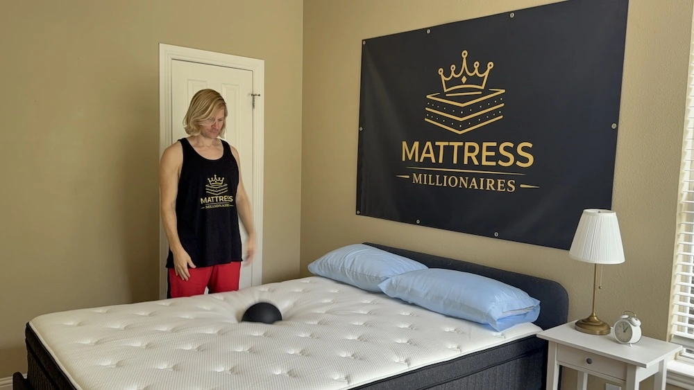 Weighted ball drop test on the Titan Plus Luxe mattress
