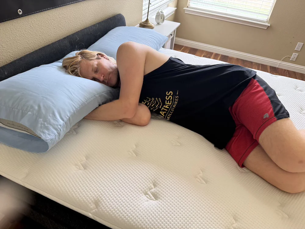 Side-sleep testing on the Titan Plus Luxe mattress