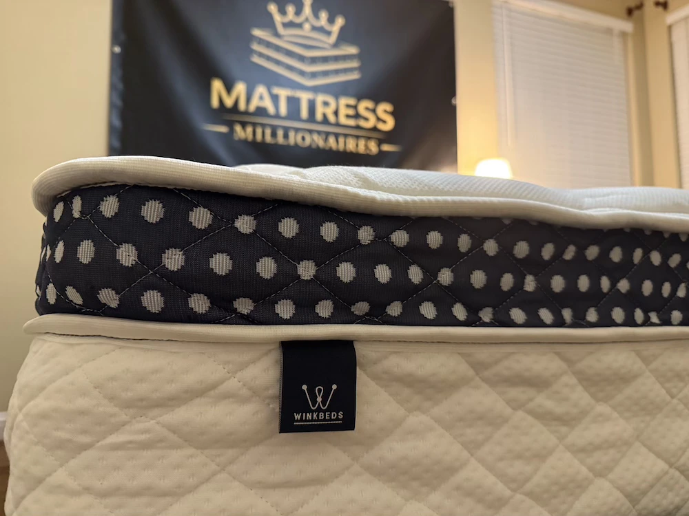 WinkBed hybrid mattress construction with coils and lumbar support layers