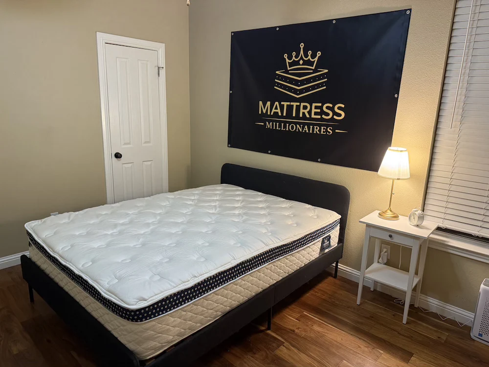 WinkBed Luxury Firm queen mattress in Mattress Millionaires testing room