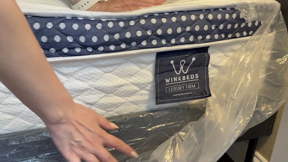 WinkBed mattress unboxing process bed in a box setup