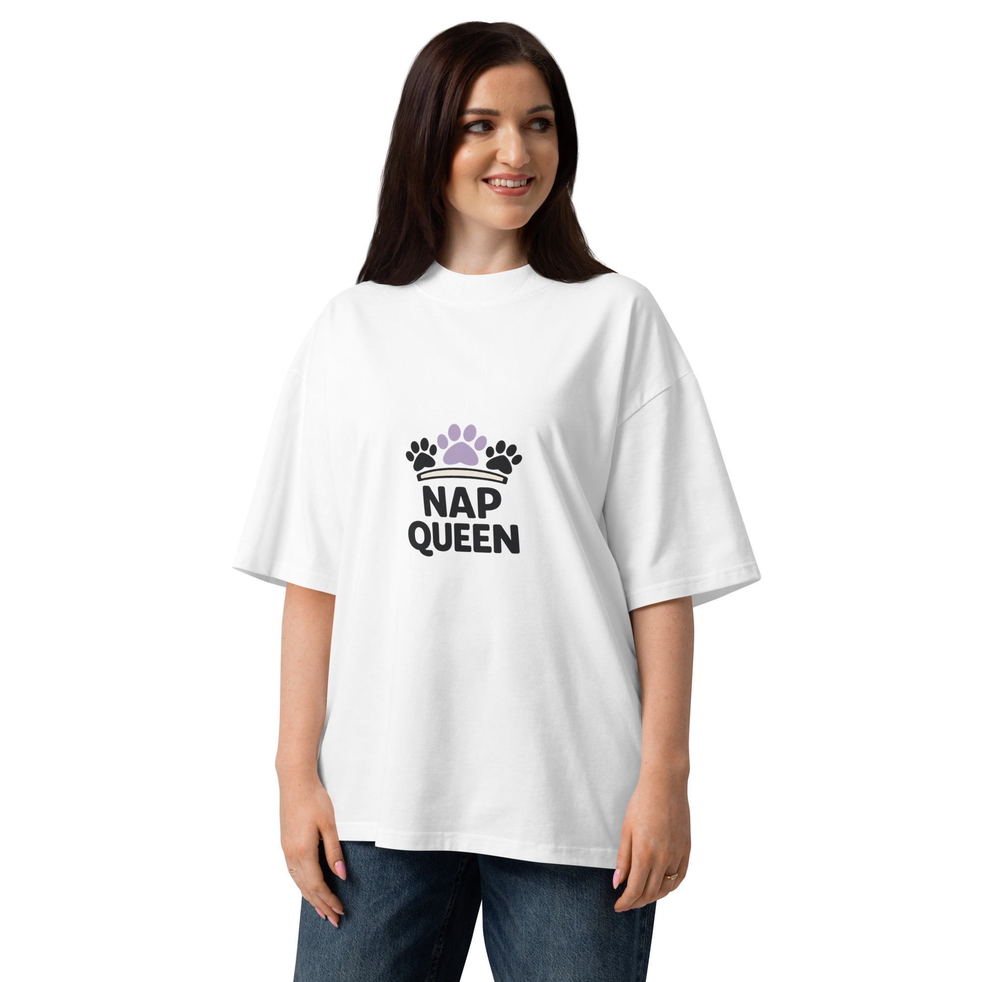 Nap Queen - Unisex organic oversized high neck t-shirt